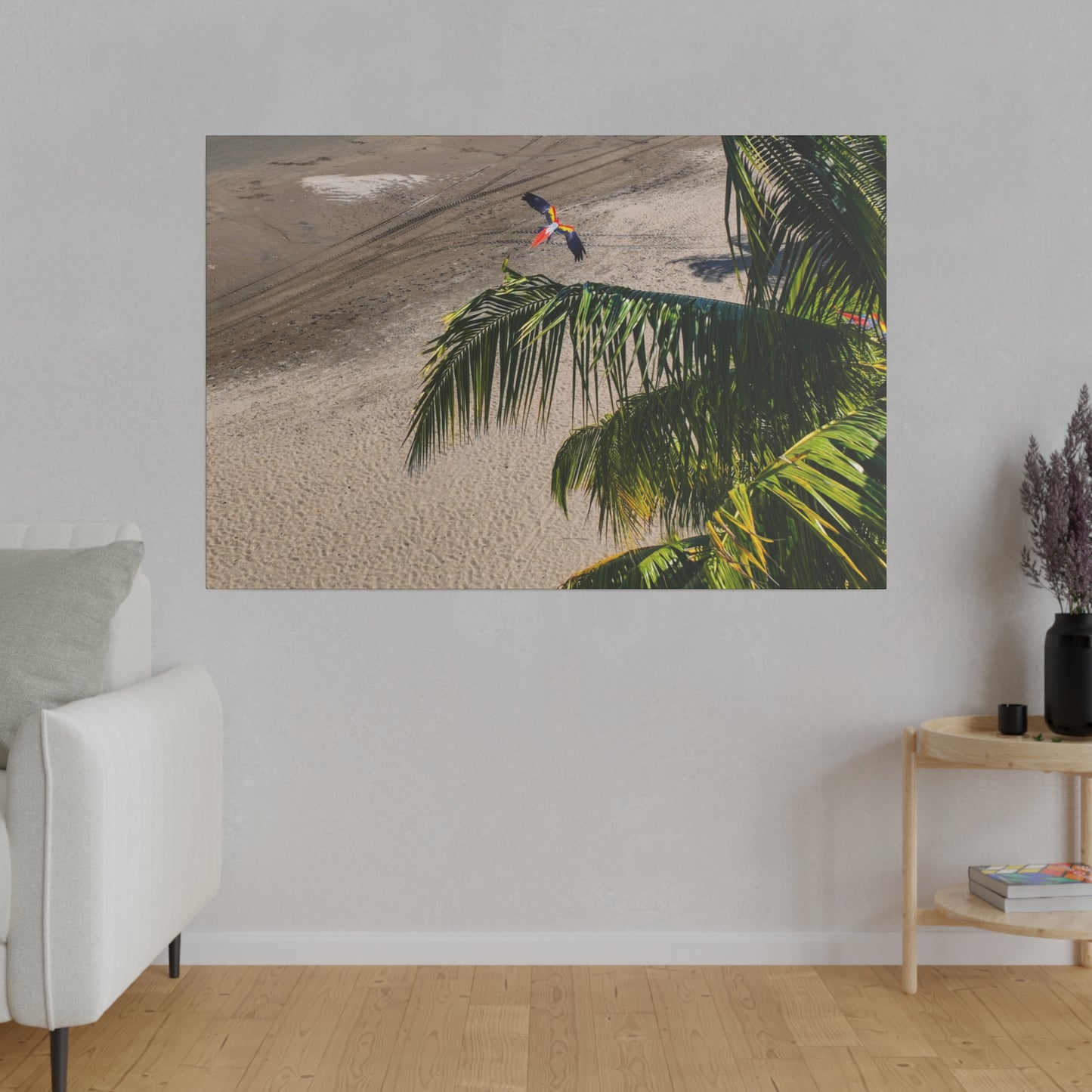 "Macaws Aloft: A Tropical Symphony of Lapas in Flight"- Canvas