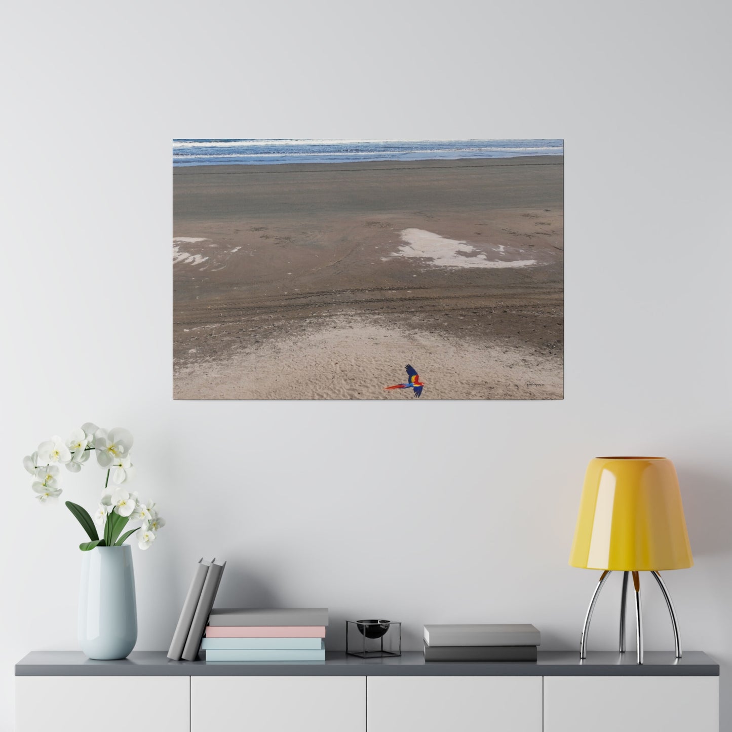 "Splendid Soar: The Tropical Dance of Lapas & Macaws"- Canvas