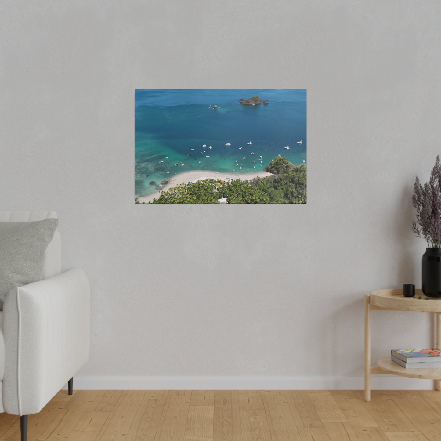 "Swaying Palms & Sapphire Waves: A Glimpse of Isla Tortuga, Costa Rica"- Canvas