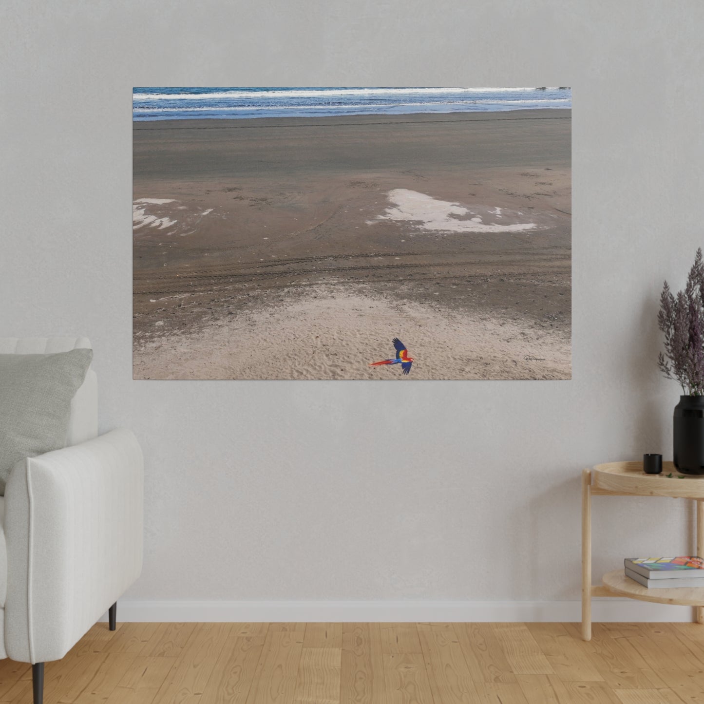 "Splendid Soar: The Tropical Dance of Lapas & Macaws"- Canvas