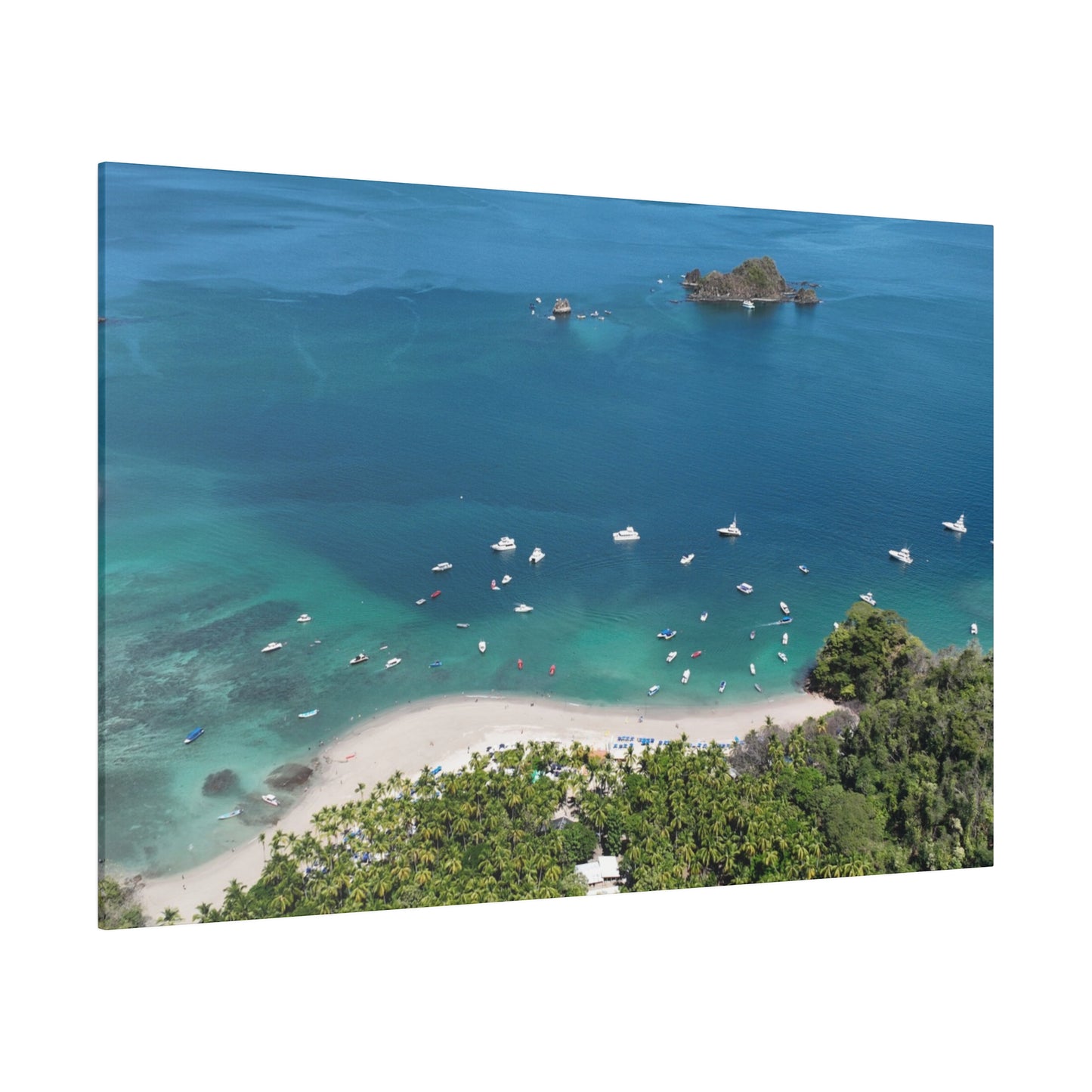"Swaying Palms & Sapphire Waves: A Glimpse of Isla Tortuga, Costa Rica"- Canvas