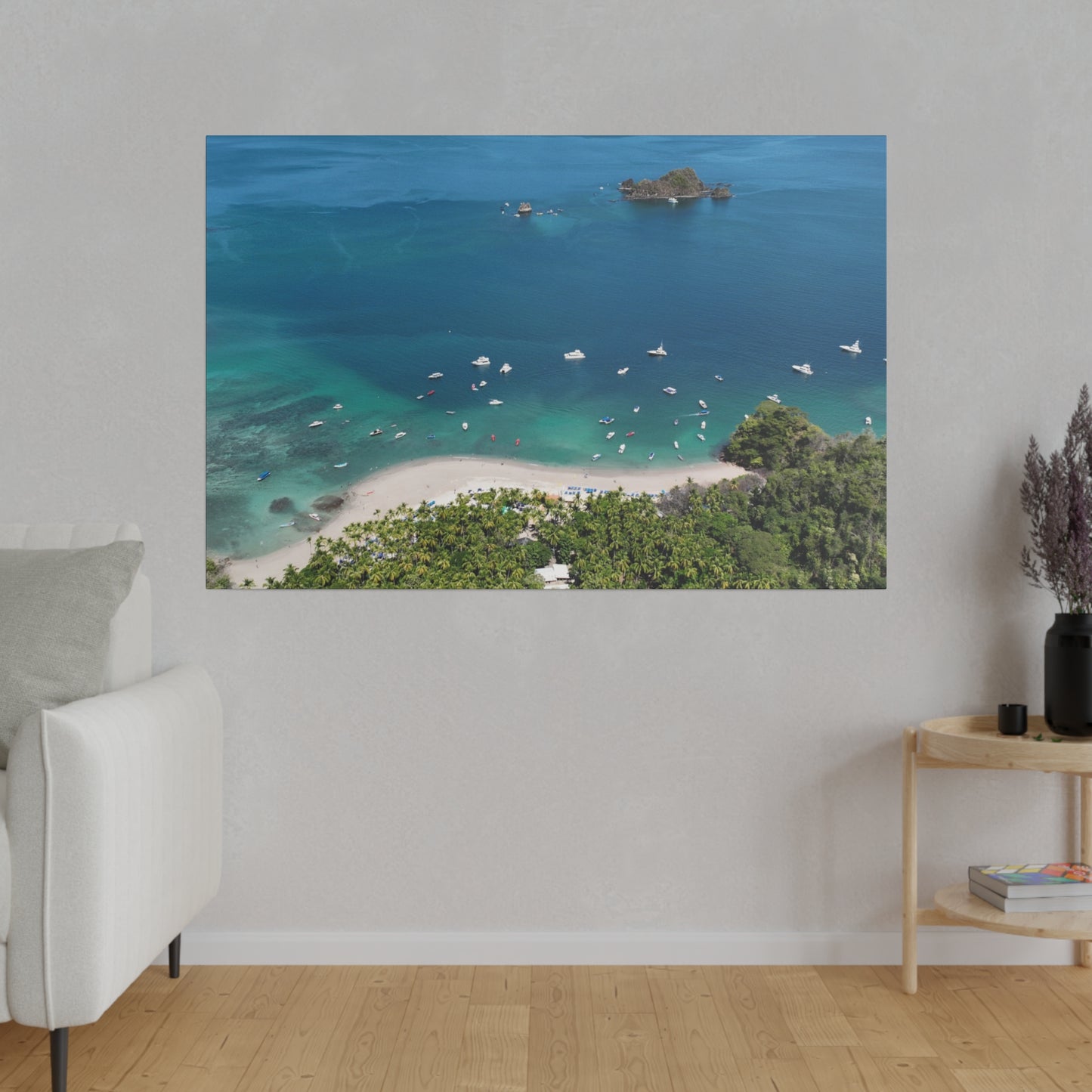 "Swaying Palms & Sapphire Waves: A Glimpse of Isla Tortuga, Costa Rica"- Canvas