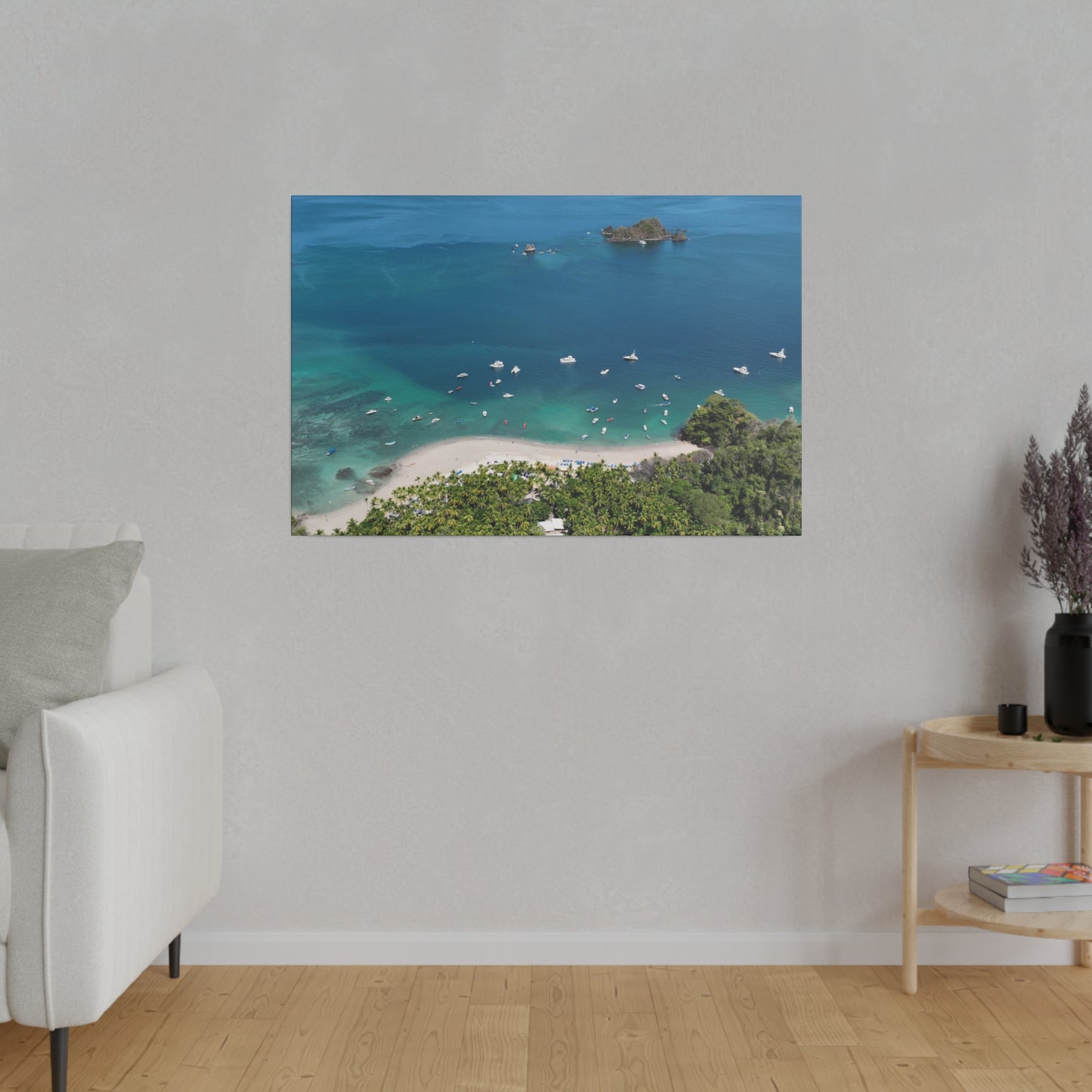 "Swaying Palms & Sapphire Waves: A Glimpse of Isla Tortuga, Costa Rica"- Canvas