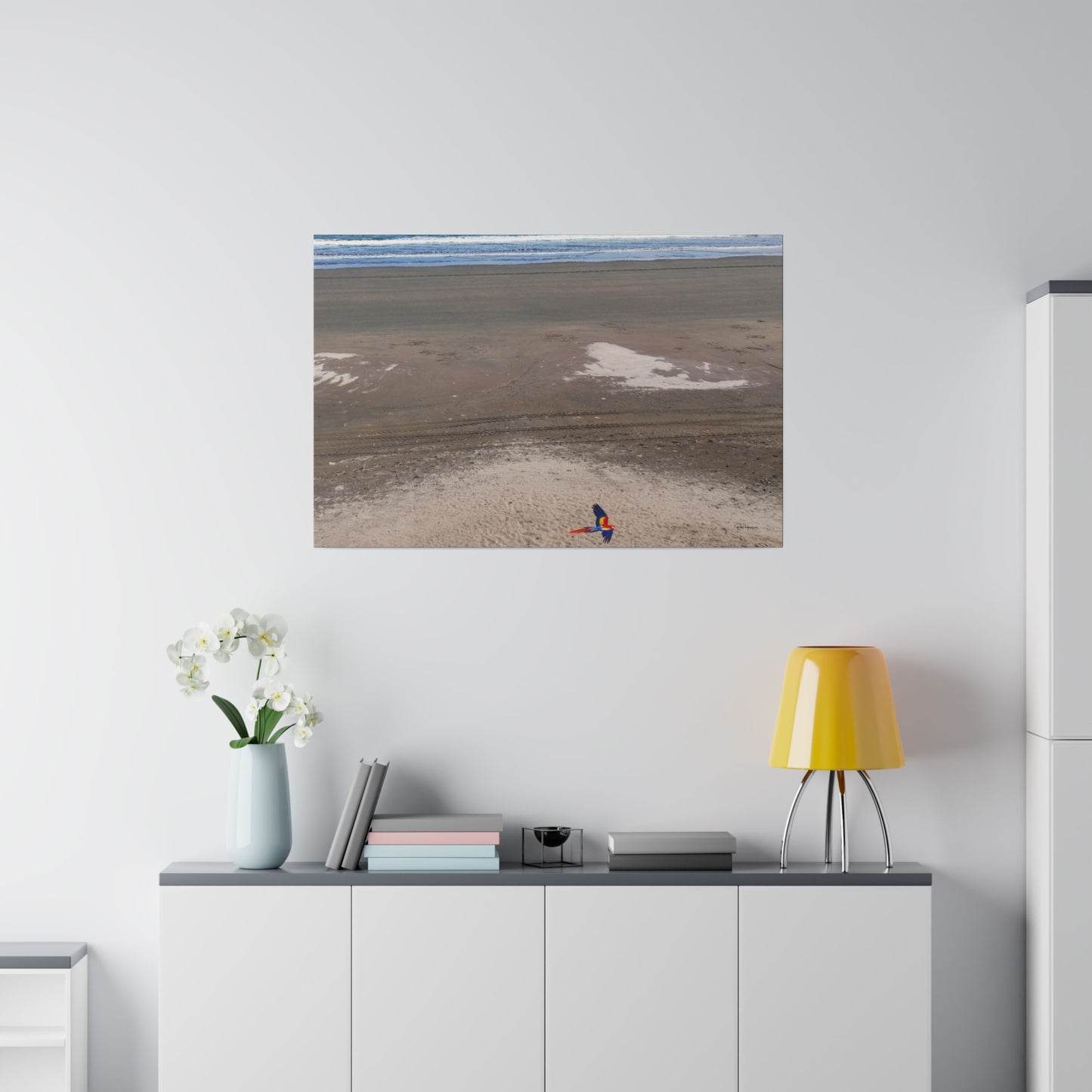 "Splendid Soar: The Tropical Dance of Lapas & Macaws"- Canvas
