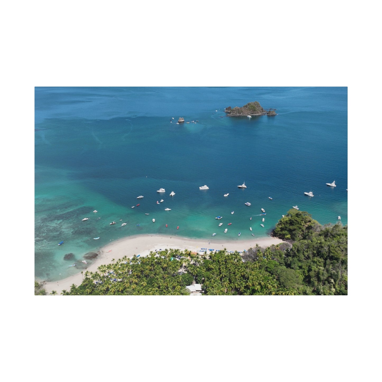 "Swaying Palms & Sapphire Waves: A Glimpse of Isla Tortuga, Costa Rica"- Canvas