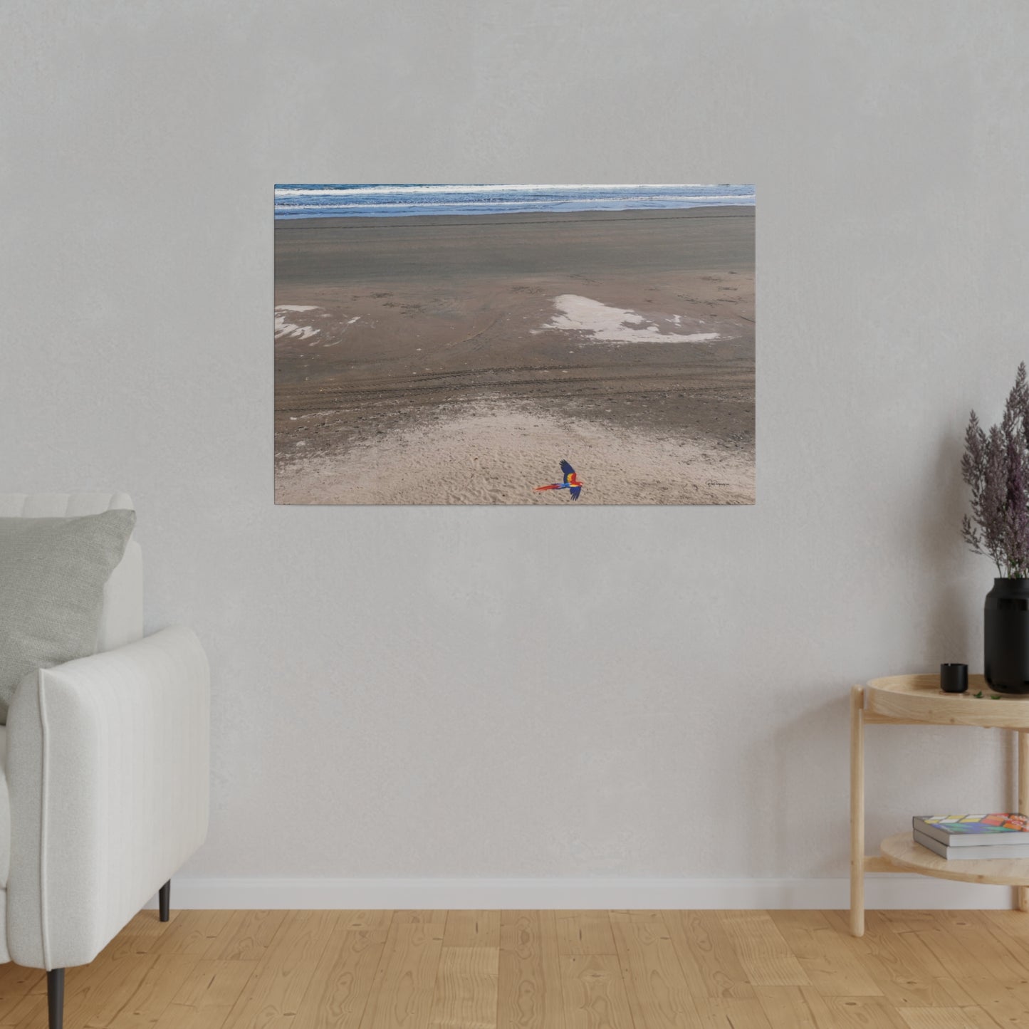 "Splendid Soar: The Tropical Dance of Lapas & Macaws"- Canvas
