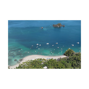 "Swaying Palms & Sapphire Waves: A Glimpse of Isla Tortuga, Costa Rica"- Canvas