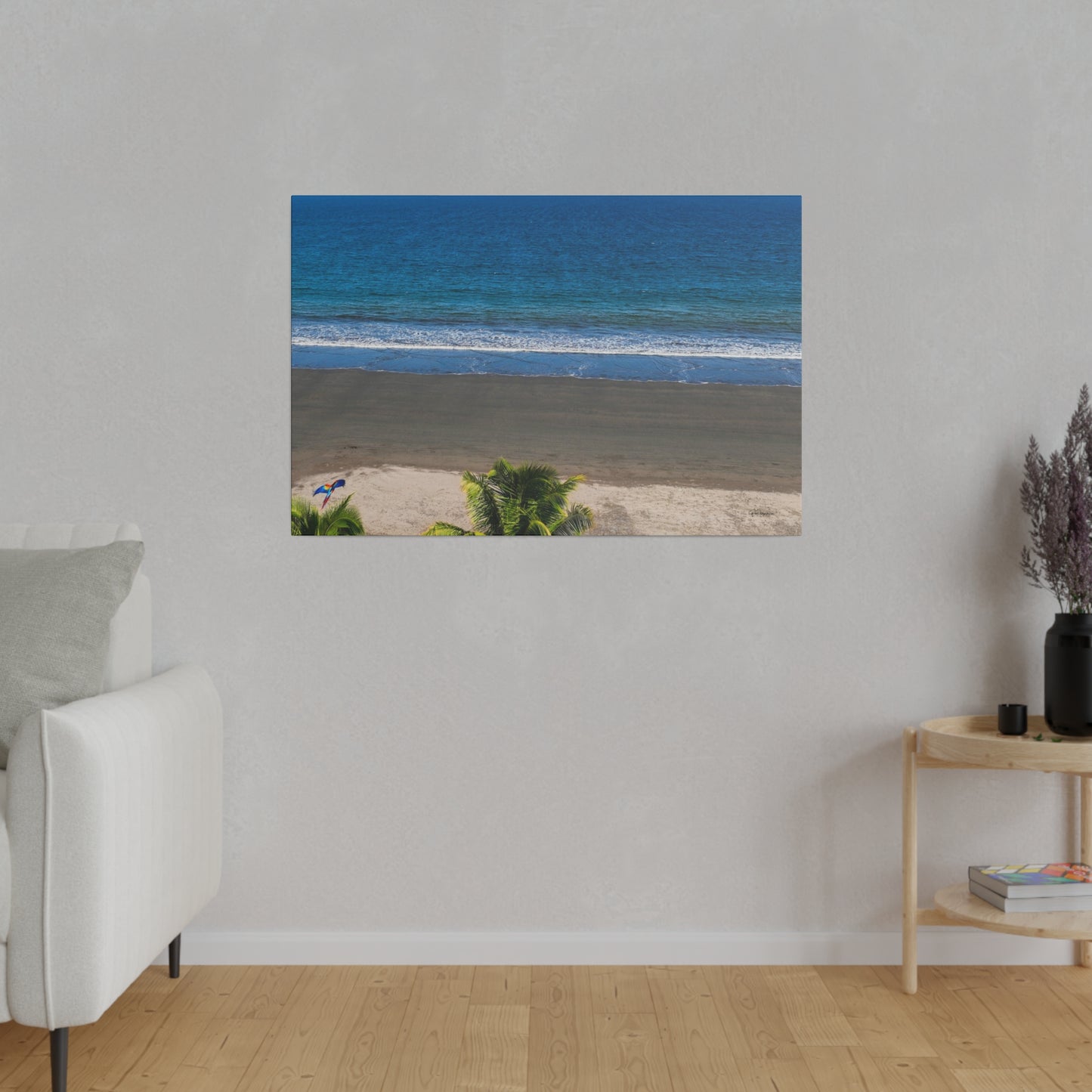 "Tropical Paradise: Spirited Lapas & Majestic Macaws in Flight"- Canvas