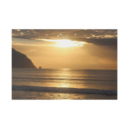 Golden Horizons: Costa Rica Sunrise Serenade- Canvas