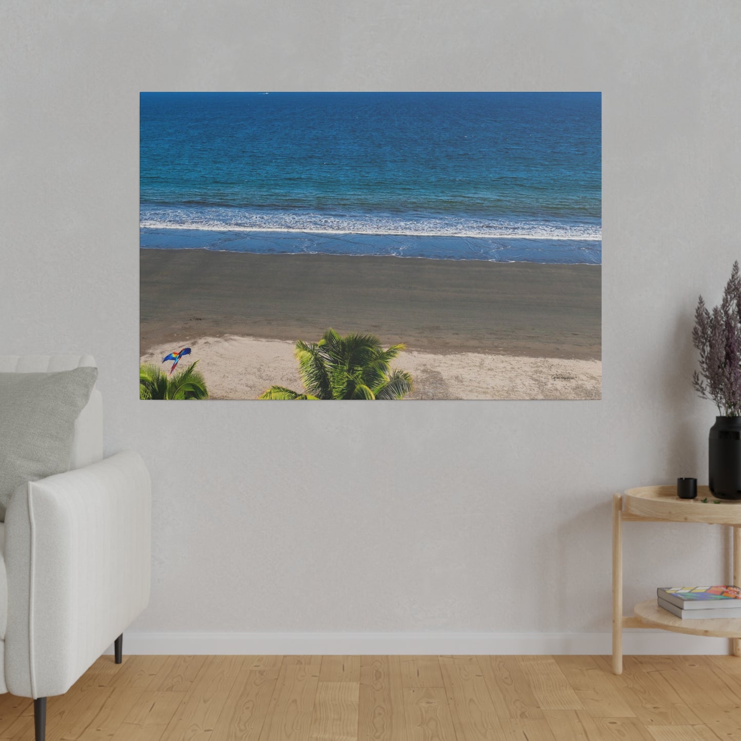 "Tropical Paradise: Spirited Lapas & Majestic Macaws in Flight"- Canvas