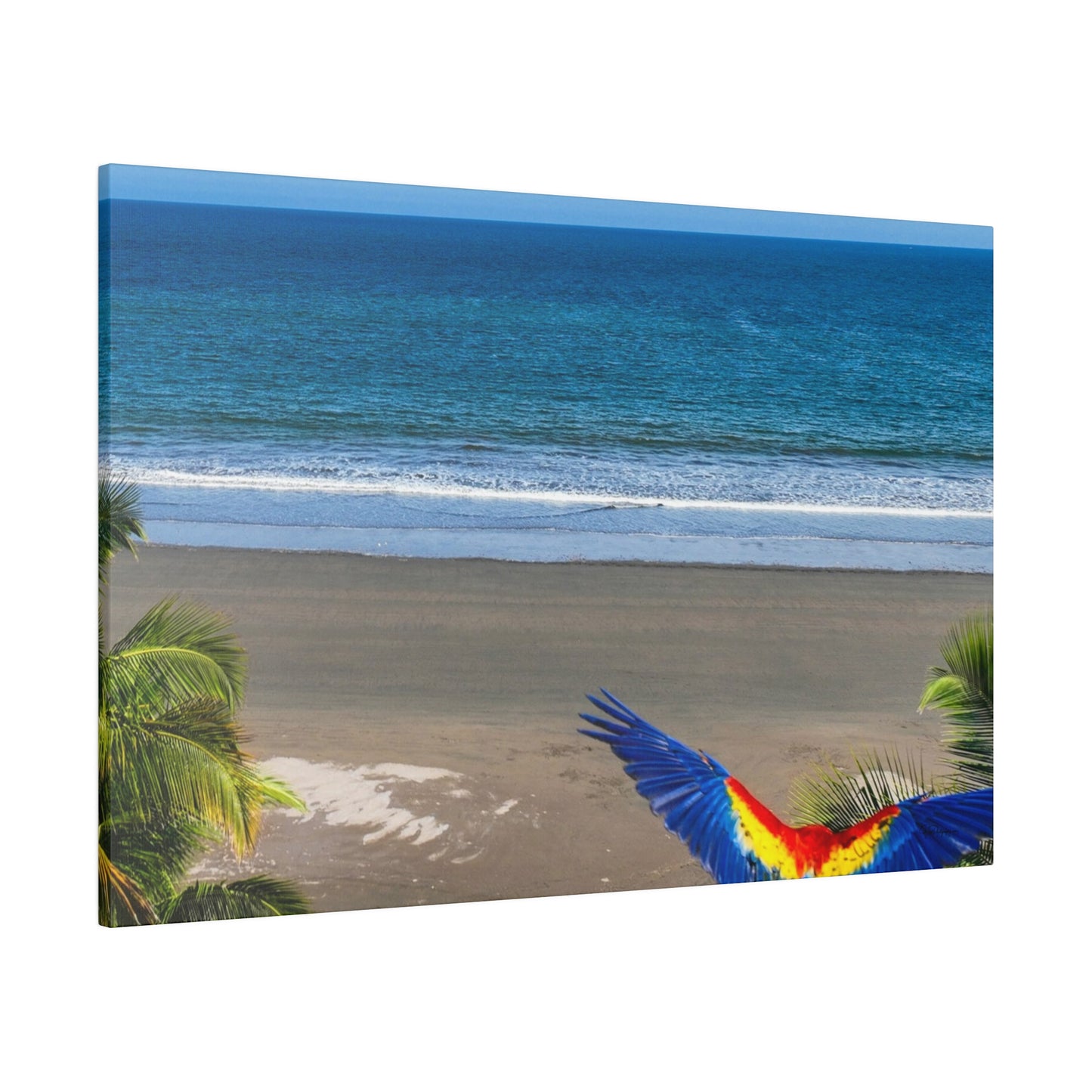 "Paradise Flight: Macaws and Lapas in the Tropical Sky"- Canvas