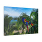 "Journey to the Tropics: Enchanting Laps of the Flying Macaws"- Canvas