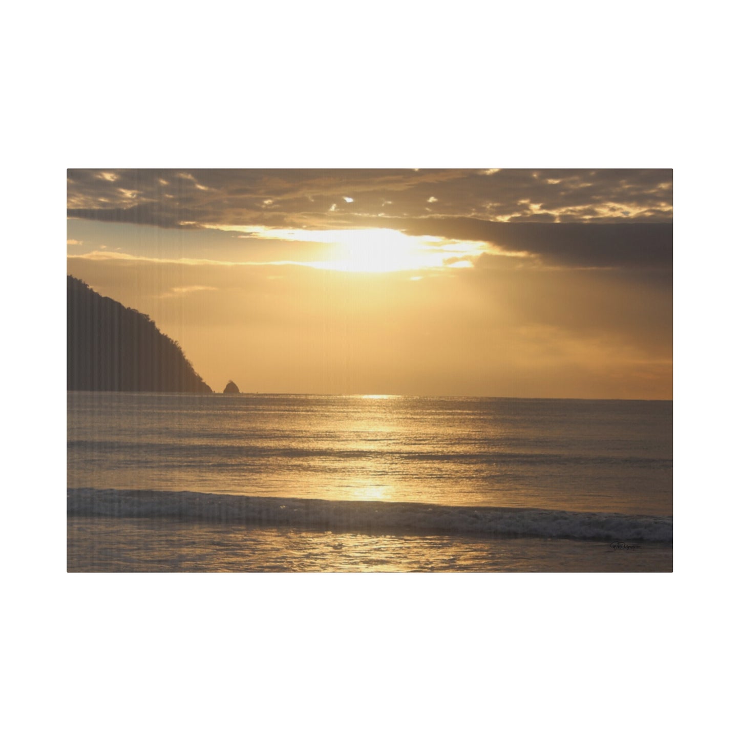 Golden Horizons: Costa Rica Sunrise Serenade- Canvas