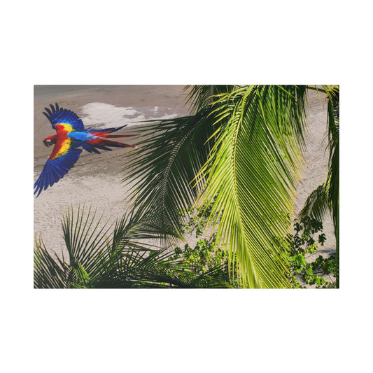 "Tropical Dreams: Aloft with Lapas, the Majestic Macaws"- Canvas