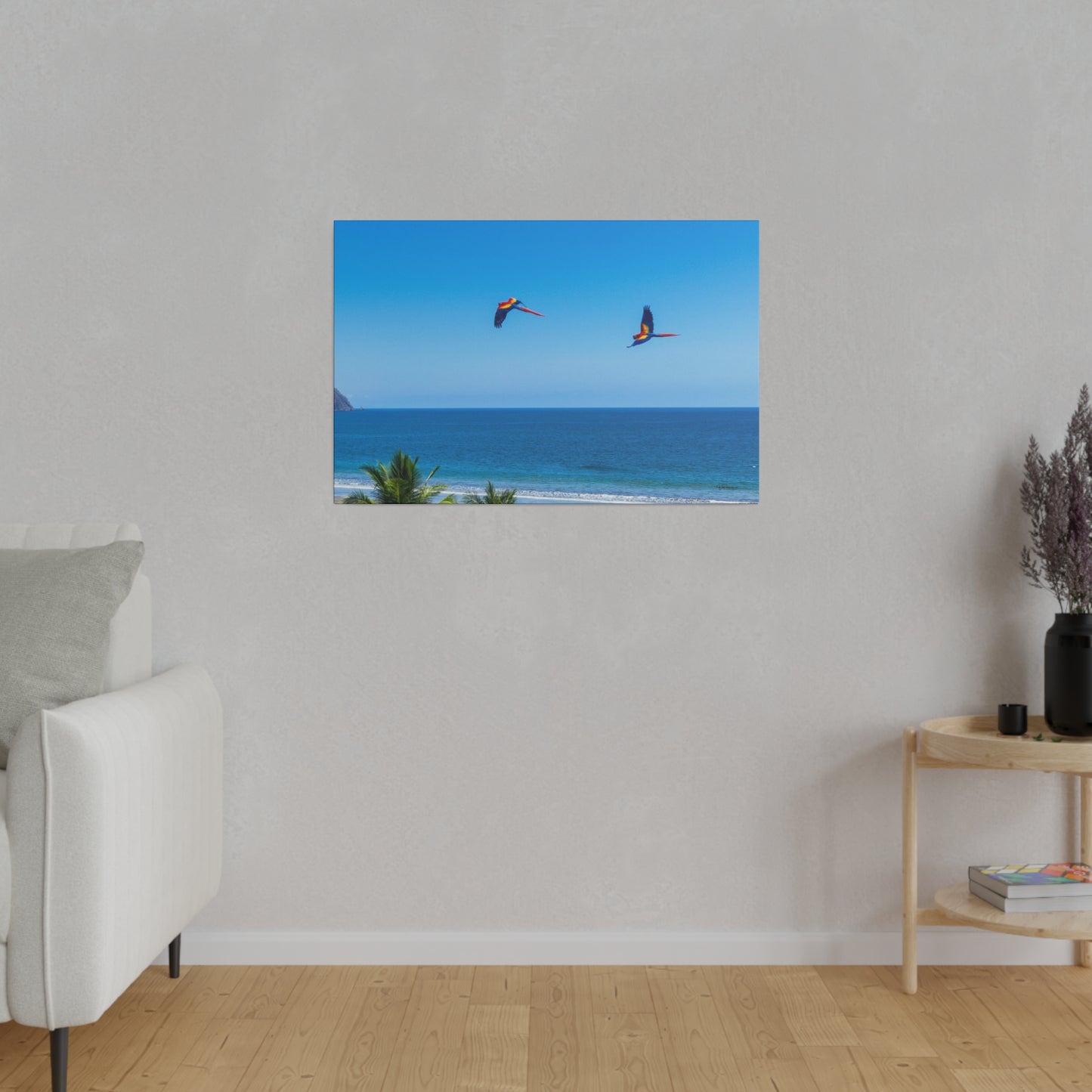 "Majestic Macaws: A Tropical Tapestry of Lapas in Flight"- Canvas