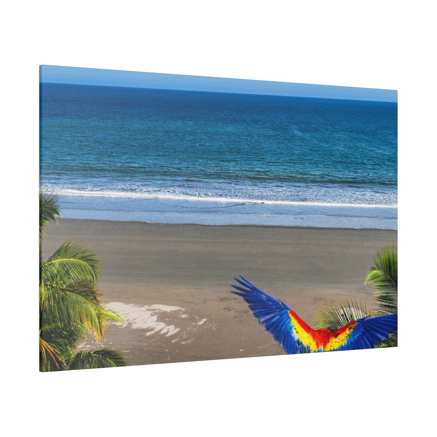 "Paradise Flight: Macaws and Lapas in the Tropical Sky"- Canvas